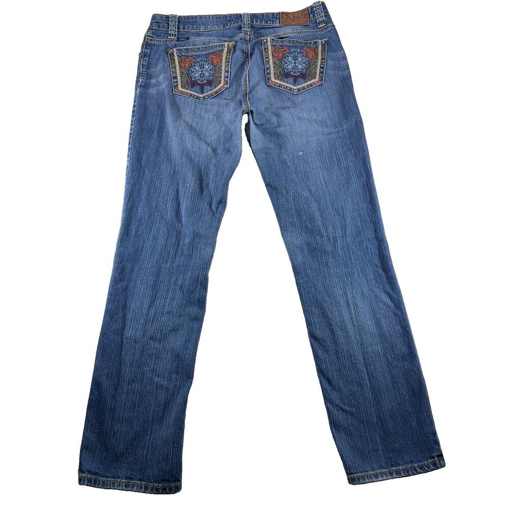 Adiktd Roadwear Womens Jeans Size 10 W31 Embroidered Bootcut Western Y2K Denim